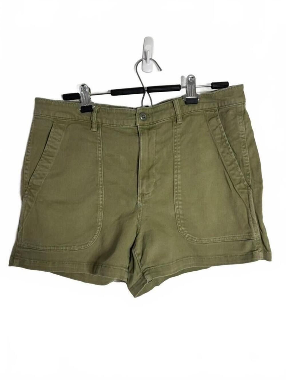 Quince Women's Sz 12 Olive Utility Denim Shorts (2008)